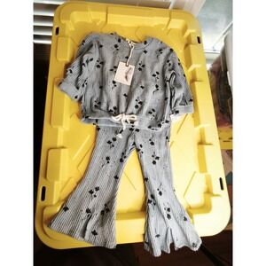 Jessica Simpson Girls 12 months Blue Shirt And Floral Leggings Set 2 Piece NWT